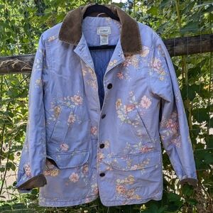 Ll bean floral chore or barn coat